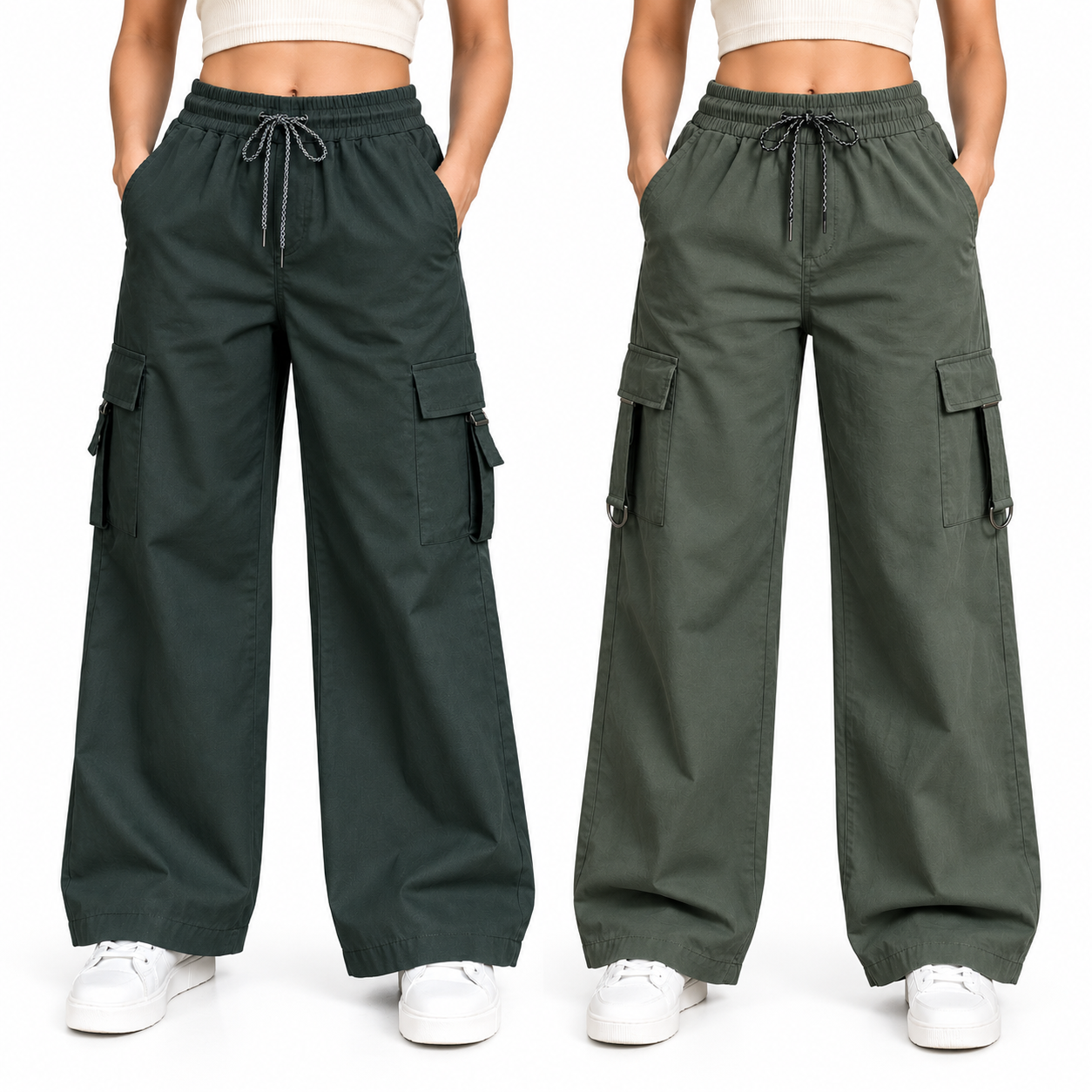 A n' e Combo olive Grey and dark Olive  women Cargo Pants XXL