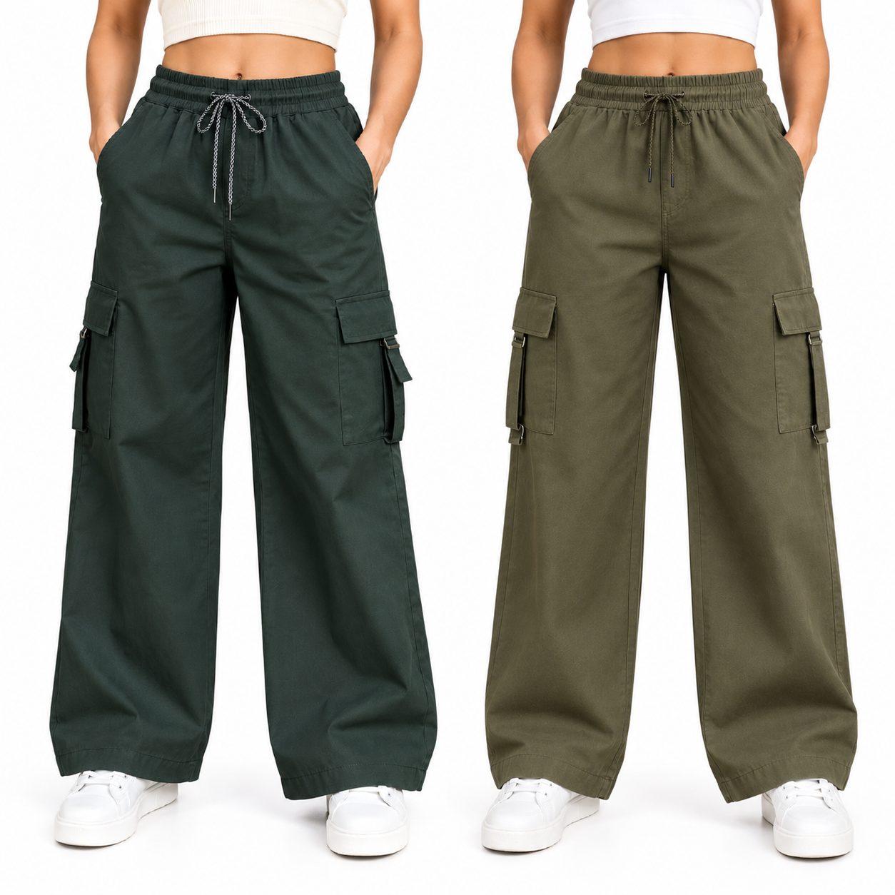 A n' e Combo olive Grey and kiwi brown women Cargo Pants XXL