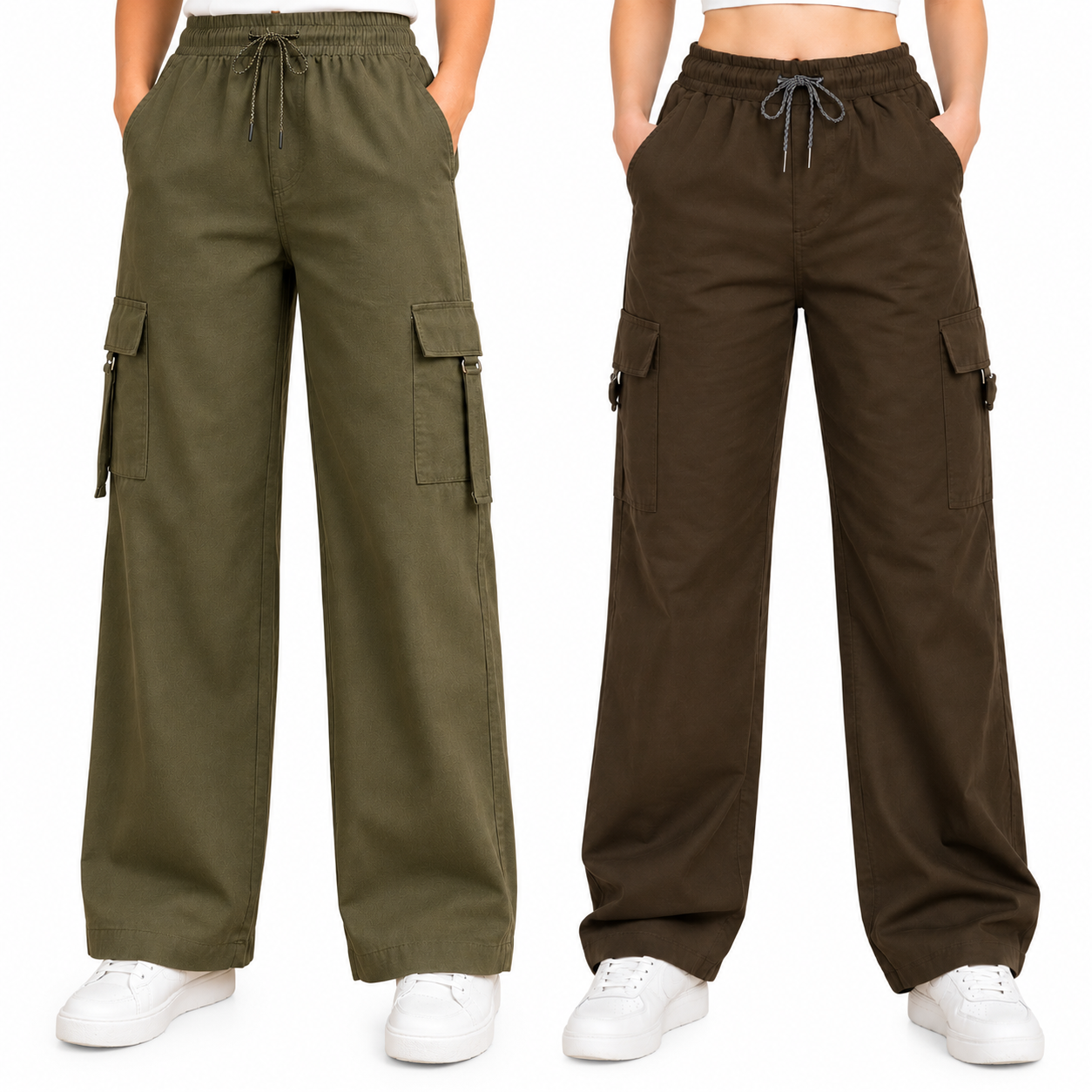 A n' e Combo chocolate brown and kiwi brown women Cargo Pants XXL