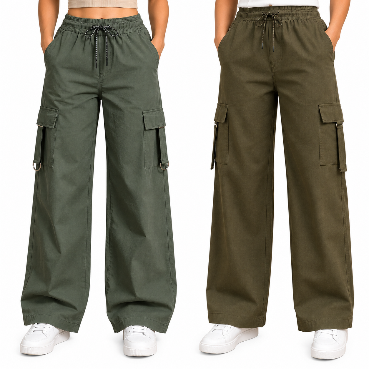 A n' e Combo dark Olive and kiwi brown women Cargo Pants XXL