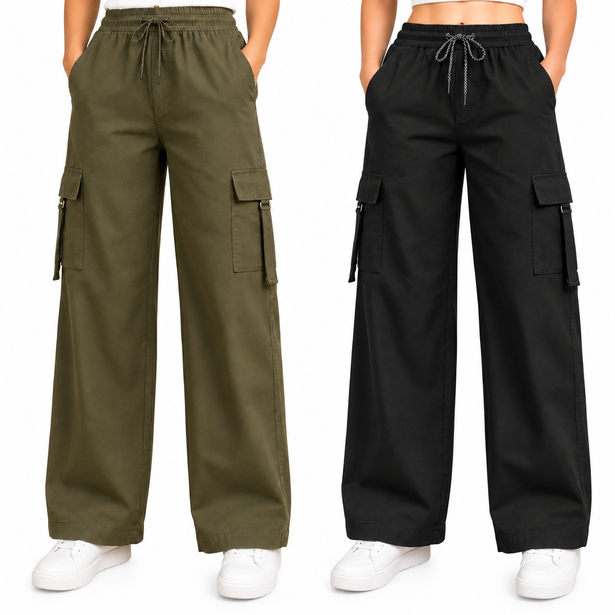 A n' e Combo Kiwi brown and Black women Cargo Pants XXL