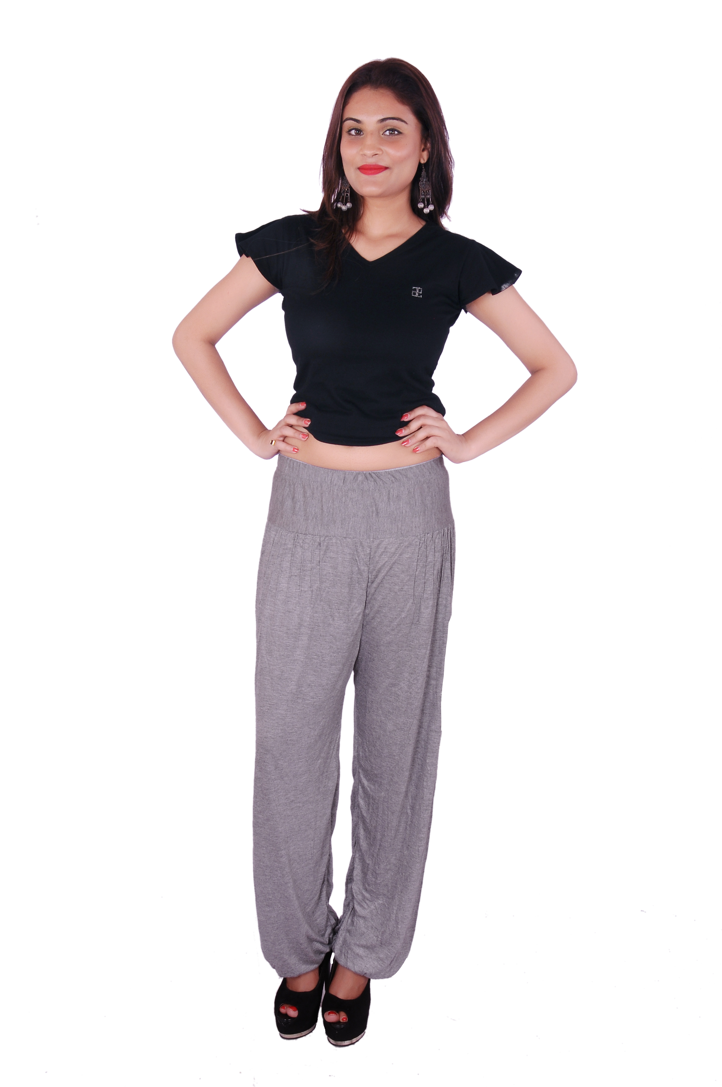 A n' e Grey Mélange  Harem (Afghani) Pant