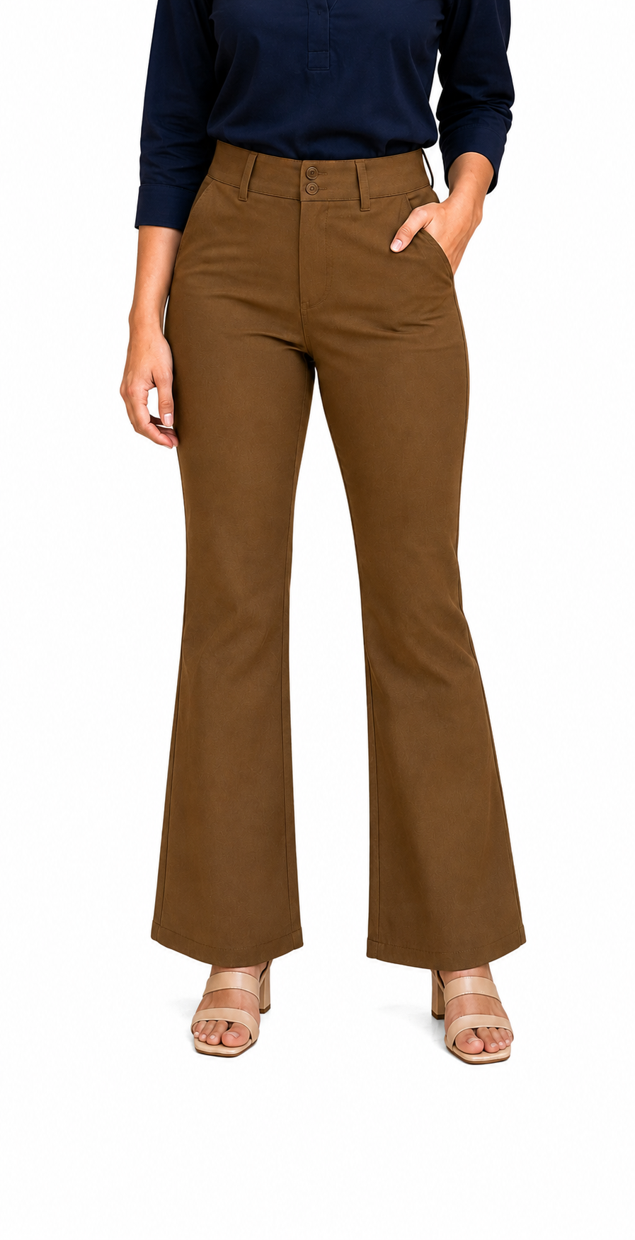 A n' e Chocolate Brown high waist corporate pants