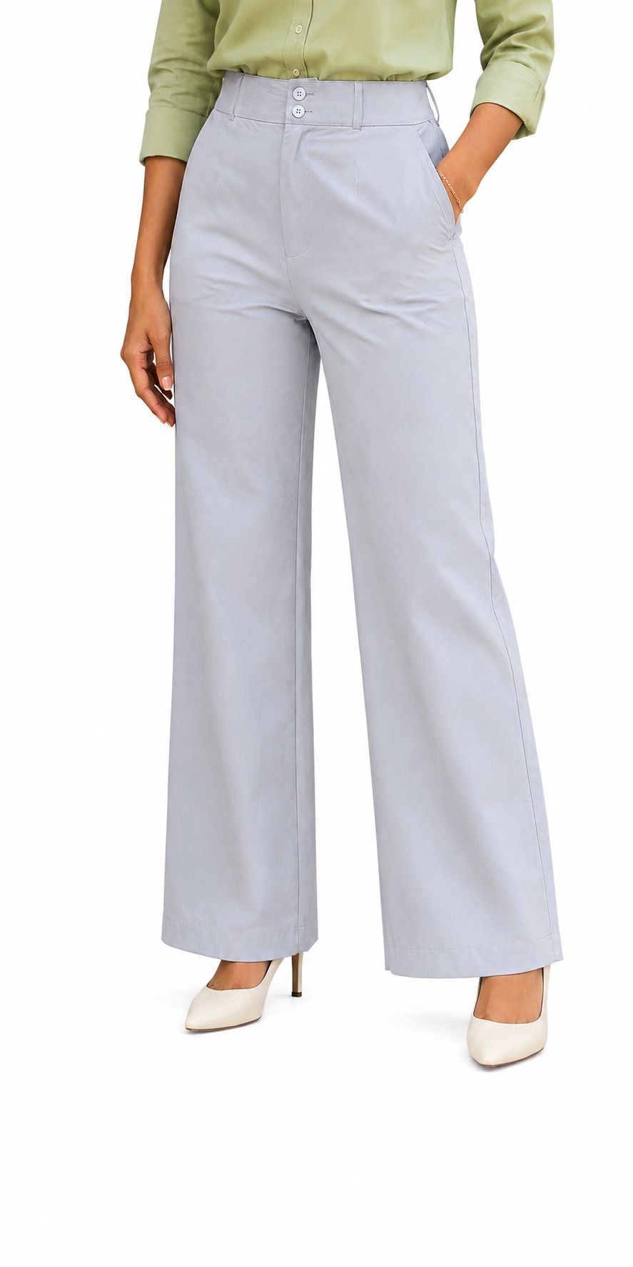 A n' e Steel Mist high waist corporate pants