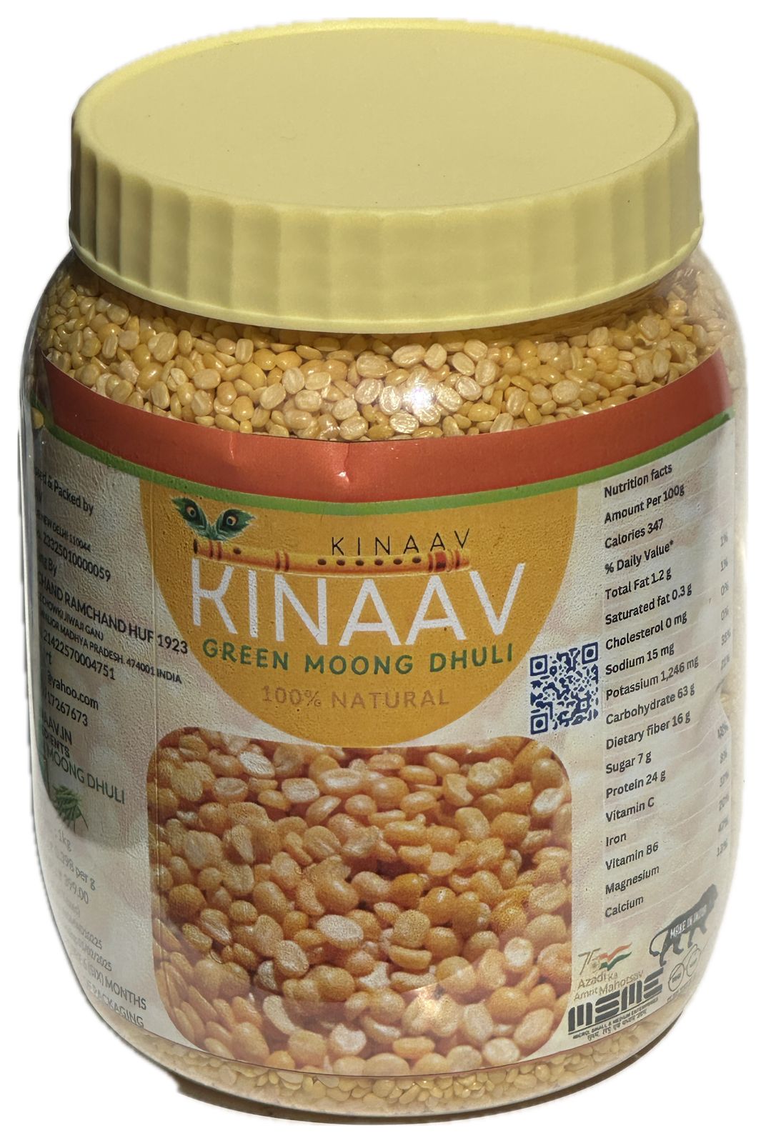 Kinaav Green Moong Dal (Dhuli)
