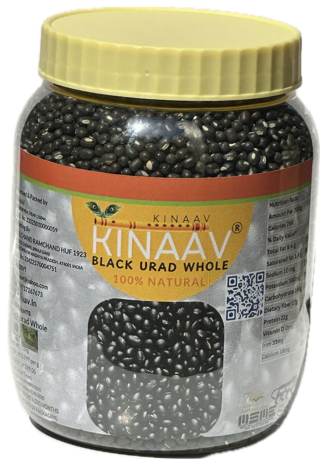 Black URAD (Whole) Jar